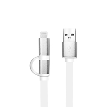 Cabo USB 2 Em 1 Argom Lightning/micro USB 1m Arg-Cb-0058 Branco (MP)