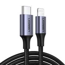 Cabo USB-C Ugreen Para Lightning 1.0m Us304 Alumínio Preto (MP)