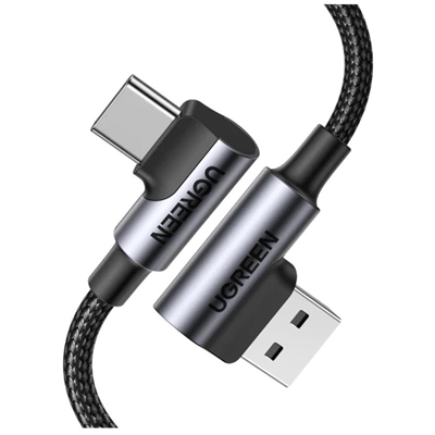 Cabo De Carregamento USB Ugreen Para USB-C 1.0m 90° Us176 Preto (MP)