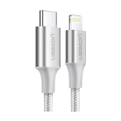 Cabo De Carregamento USB-C Ugreen Para Lightning 1.0m Nylon Us304 Branco (MP)