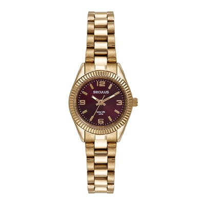 Relógio Seculus Feminino Dourado 77286LPSVDA1