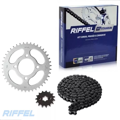 Kit Relação Riffel Titanium Biz 125 2005-2024 / Biz 110i 2016-204 (MP)