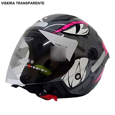 Capacete Norisk Neo Hyena Cinza E Rosa 60 (MP)