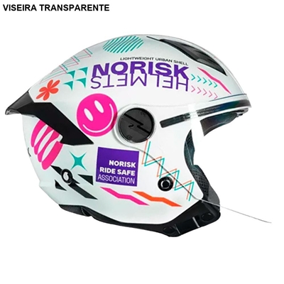 Capacete Norisk Neo Buddy Branco E Rosa 60 (MP)