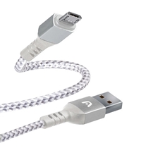 Cabo USB Argom Para MicroUSB 1.8M Dura Form Nylon Branco ARG-CB-0021WT (MP)