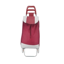 Carrinho De Compras Dobrável Suporta Até 25kg Poliéster E Metal Vinho 36x18x96cm (MP)