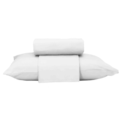 Jogo Roupa De Cama Teka Solteiro 3 Peças Diamante Branco 100% Algodão 160x250cm (MP)