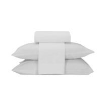 Jogo Roupa De Cama Teka Queen 4 Peças Diamante Branco 100% Algodão 240x250cm (MP)