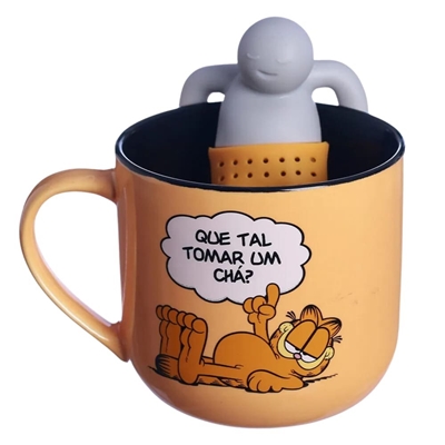 Caneca Zonacriativa Garfield Com Infusor de Chá 350ml (MP)