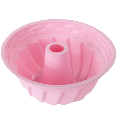 Forma De Silicone Allonsy Cromus Redonda Redemoinho Rosa 23,5x9cm (MP)