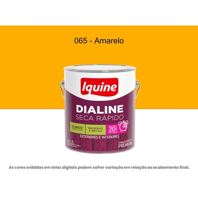 Tinta Esmalte Iquine Sintético Premium Alto Brilho 3L Dialine Seca Rápido Amarelo (MP)