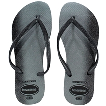 Sandália Havaianas Slim Gloss Preto E Prata 35/36 (MP)