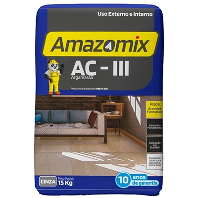 Argamassa Amazomix Colante Externo E Interno 15Kg Ac-Iii Cinza (MP)