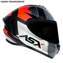 Capacete ASX Draken Striker Fosco Preto Grafite Vermelho 60 (MP)