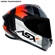 Capacete ASX Draken Striker Fosco Preto Grafite Vermelho 60 (MP)