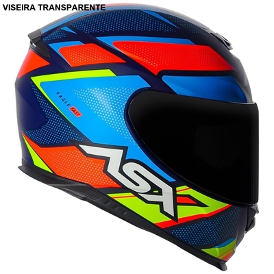 Capacete ASX Eagle Fast Fosco Azul Vermelho Azul 58 (MP)