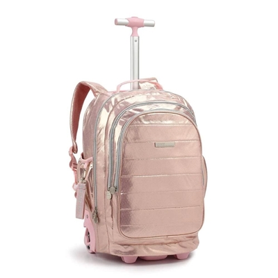 Mochila Feminina Seanite Rosa MR41488 51cm Com Rodas (MP)