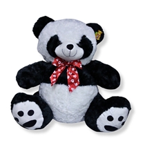 Pelúcia Fizzy Panda Sentado Com Laço Vermelho 75cm F-1467 (MP)