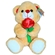 Pelúcia Fizzy Urso Creme 28cm Sentado Com Flor Vermelho FG9036 (MP)