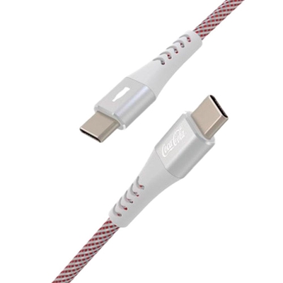 Cabo USB-C Coca-Cola Para USB-C Elite Branco (MP)