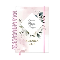 Agenda Sanxia 2025 Espiral Rosa E Branco 12x16cm (MP)