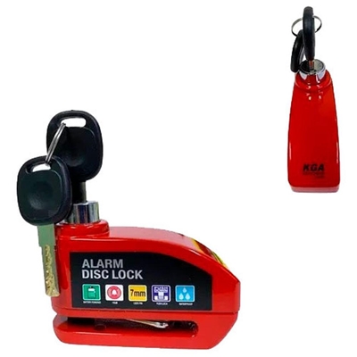 Trava de Disco KGA Com Alarme TDA3409 Vermelho (MP)