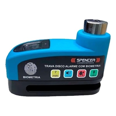 Trava Disco Spencer Com Alarme e Biometria SP-TDA888UB Azul (MP)