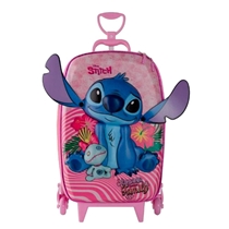 Mochila De Rodinha Maxtoy Stitch Rosa 3857BM24 (MP)