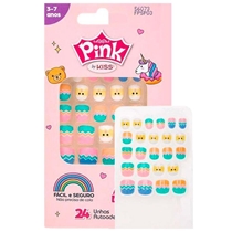 Unhas Postiça Kiss Infantil Pink 4 Unhas Autoadesivas (MP)