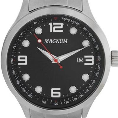 Relógio Magnum Masculino Prata Kit Pulseira