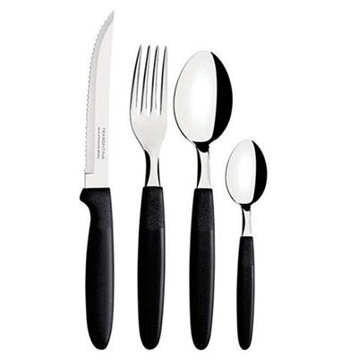 Kit - 6 Garfos De Mesa Leme Com Lâmina Em Aço Inox Cabo Preto Gpbag -  Tramontina