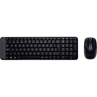 Kit Teclado e Mouse Logitech MK220 Sem Fio Wireless Preto