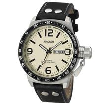 Relogio Magnum masculino pulseira de couro preto MA31560J - MSTIME