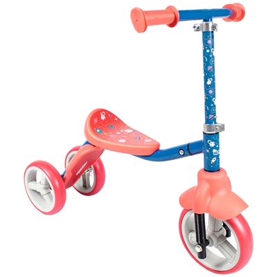 Patinete e Triciclo Infantil 2 em 1 Belfix Vermelho e Azul