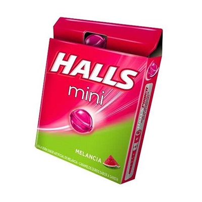 Mini Balas Halls Sem Açúcar Sabor Melancia 15g