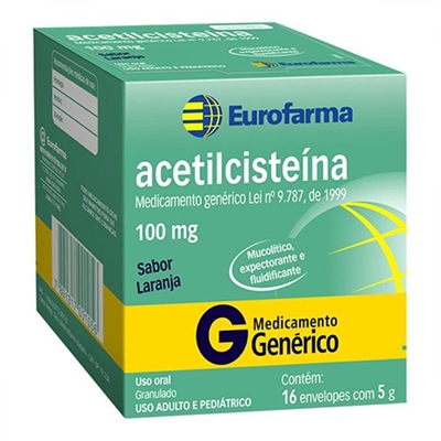 Acetilcisteina 100mg 16 Sachês com 5g Eurofarma Genérico