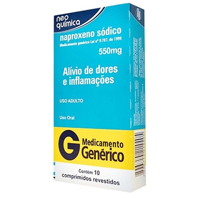 Naproxeno Sodico 550mg 10 Comprimidos Revestidos