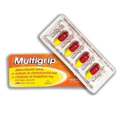 Multigrip 400+4+4mg  Com 4 Cápsulas Multilab