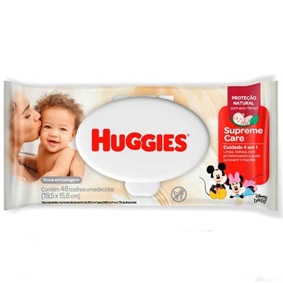 Toalha Umedecida Huggies Flip Top Super Care 48 Unidades