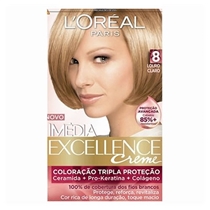 Tintura para Cabelo Loréal Imédia Excellence Louro Claro 8