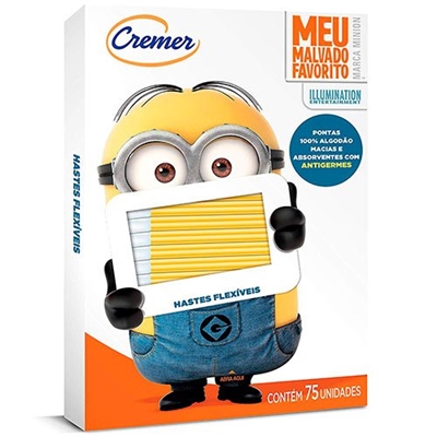 Hastes Flexíveis Cremer Minions com 75 Unidades