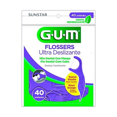 Flossers Ultra Deslizante Gum Sabor Menta 40 Unidades