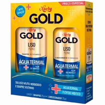 Kit Shampoo/Condicionador Niely Gold Liso Pleno