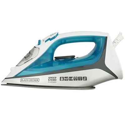 Ferro de Passar a Vapor Black+Decker 1200W Branco e Azul FX3060