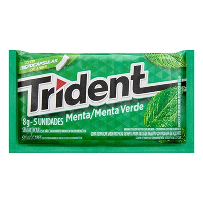 Chiclete Trident Sabor Menta 5 Unidades 8g