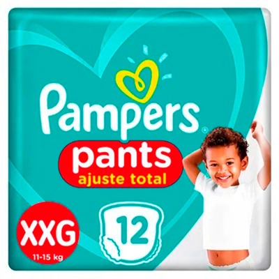 Fralda Pampers Pants Ajuste Total Tamanho XXG 12 Unidades