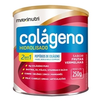 Colágeno Hidrolisado 2 Em 1 Frutas Vermelhas 250G Maxinutri