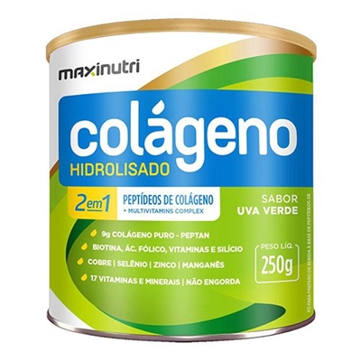Colágeno Hidrolisado 2 Em 1 Uva Verde 250G Maxinutri