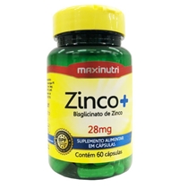 Zinco + Bisglicinato Zinco  60 Cápsulas Maxinutri