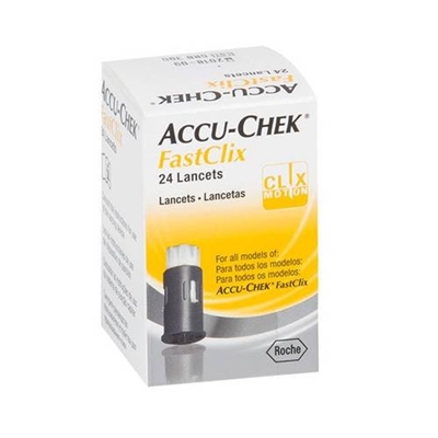 Lancetas Accu-Chek Fastclix Controle de Glicose 24 Unidades